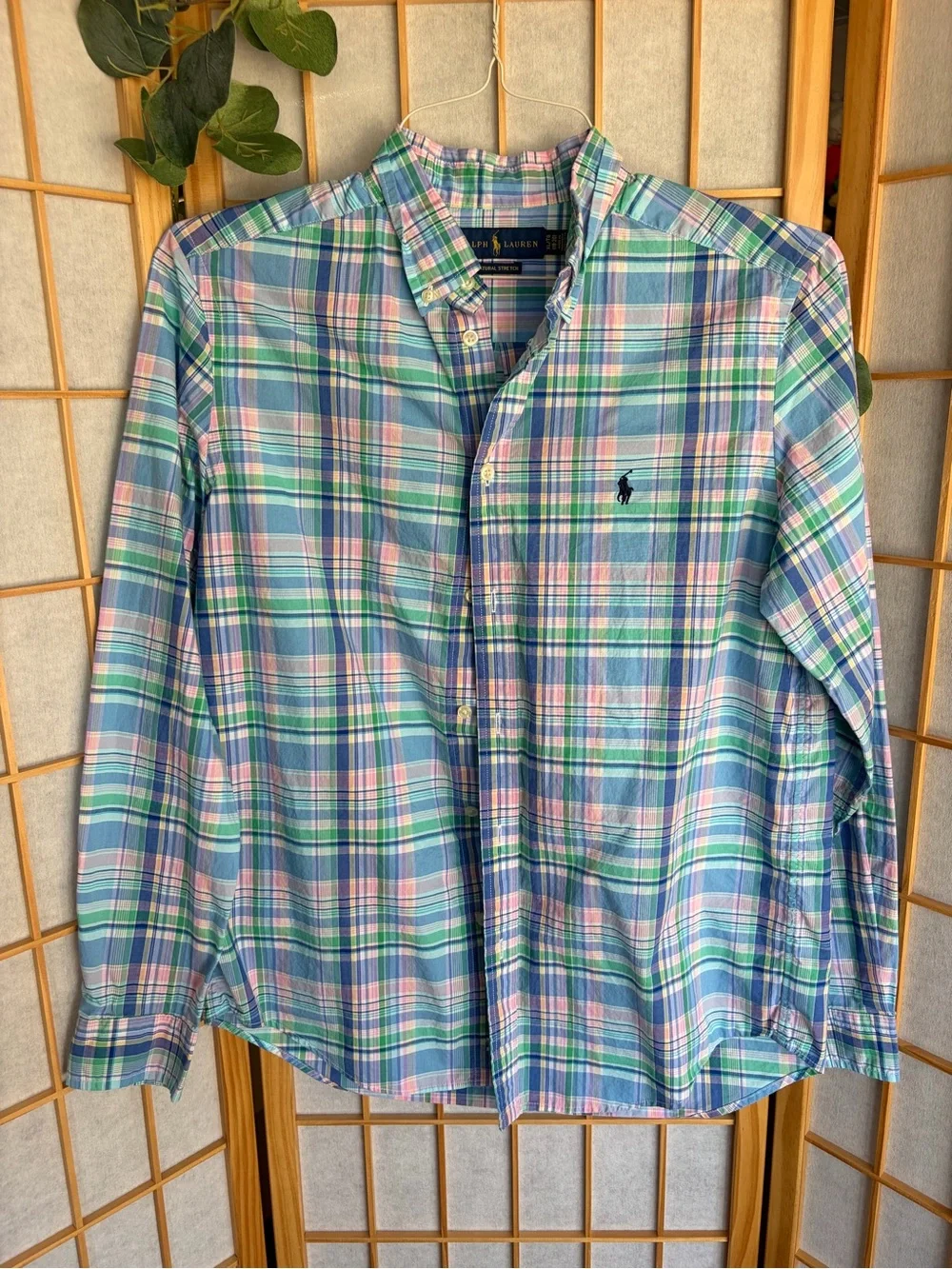 Ralph Lauren Pastel Plaid Button-Down Shirt - Blue, Green, Pink